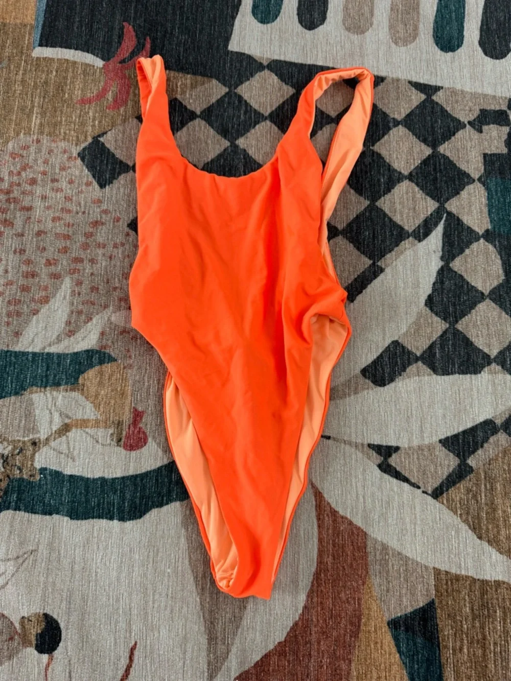 aerie Neon Orange One-Piece Swimsuit - Picture 1 of 5
